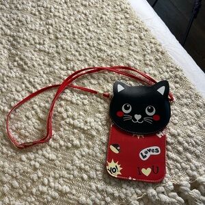 Cute Cat Crossbody Bag for Kids - Red